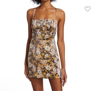NWT Paloma Ruched floral mini dress RUMER THE LABEL S